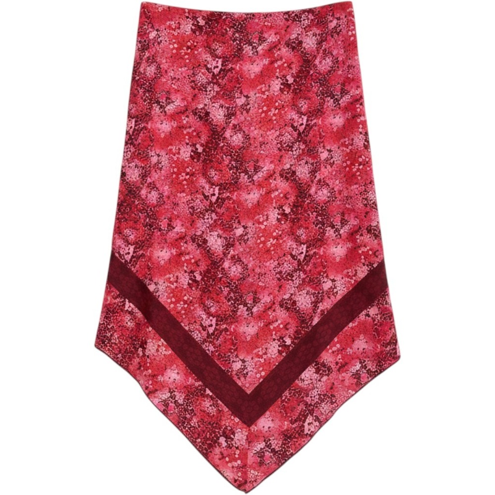 Xhilaration Y2K Pink Snakeskin Print Handkerchief Hem Skirt Sz S Fairy Whimsical